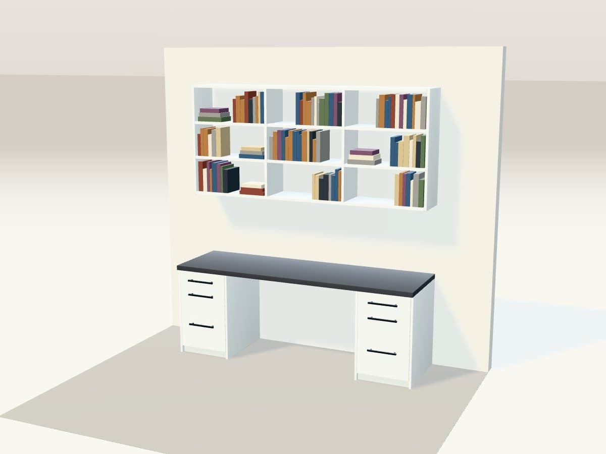 Rendu 3D indicatif : bureau sur mesure.