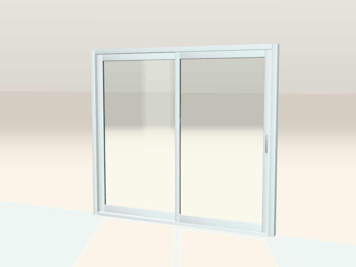 Rendu 3D indicatif : baie coulissante pvc blanc.