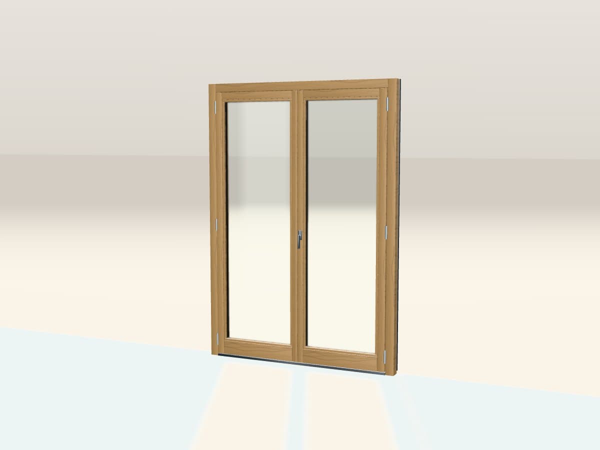 Rendu 3D indicatif : porte-fenêtre bois-aluminium.