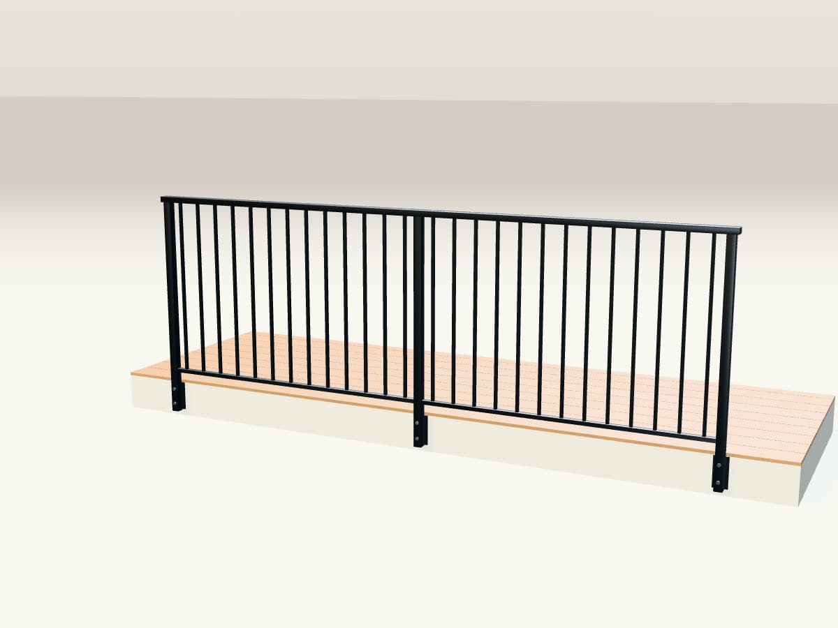 Rendu 3D indicatif : garde-corps à barreaudage.