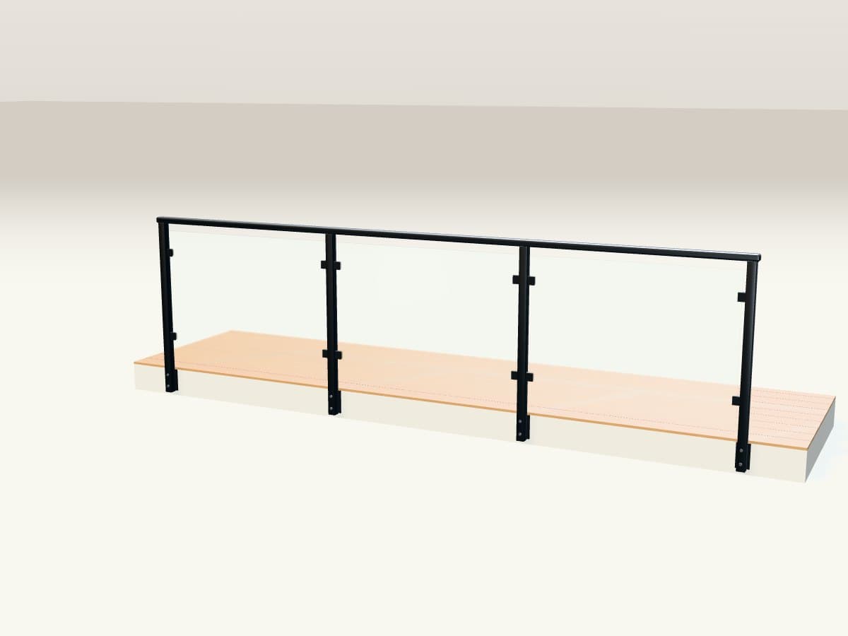 Rendu 3D indicatif : garde-corps vitré.