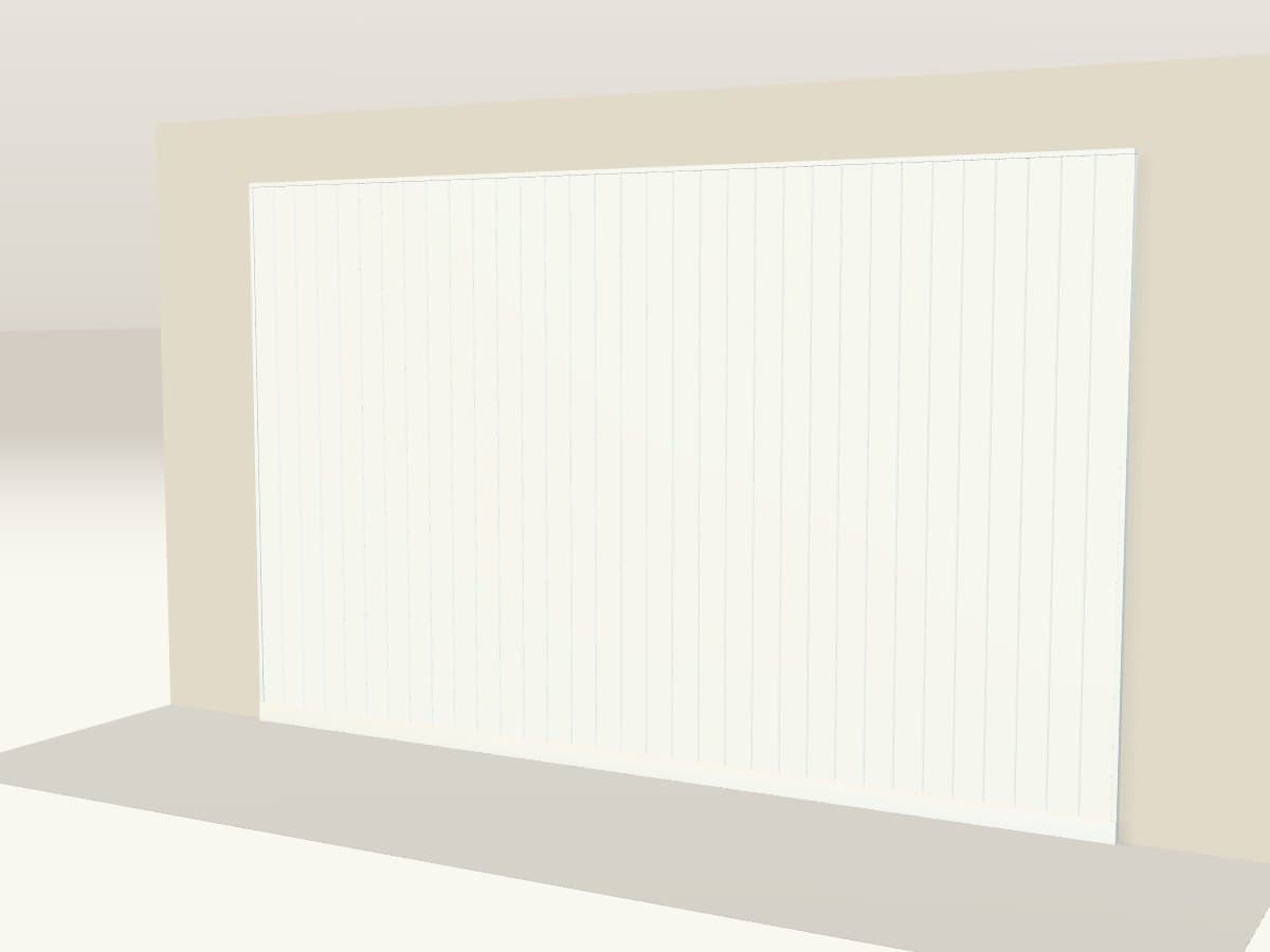 Rendu 3D indicatif : lambris blanc.