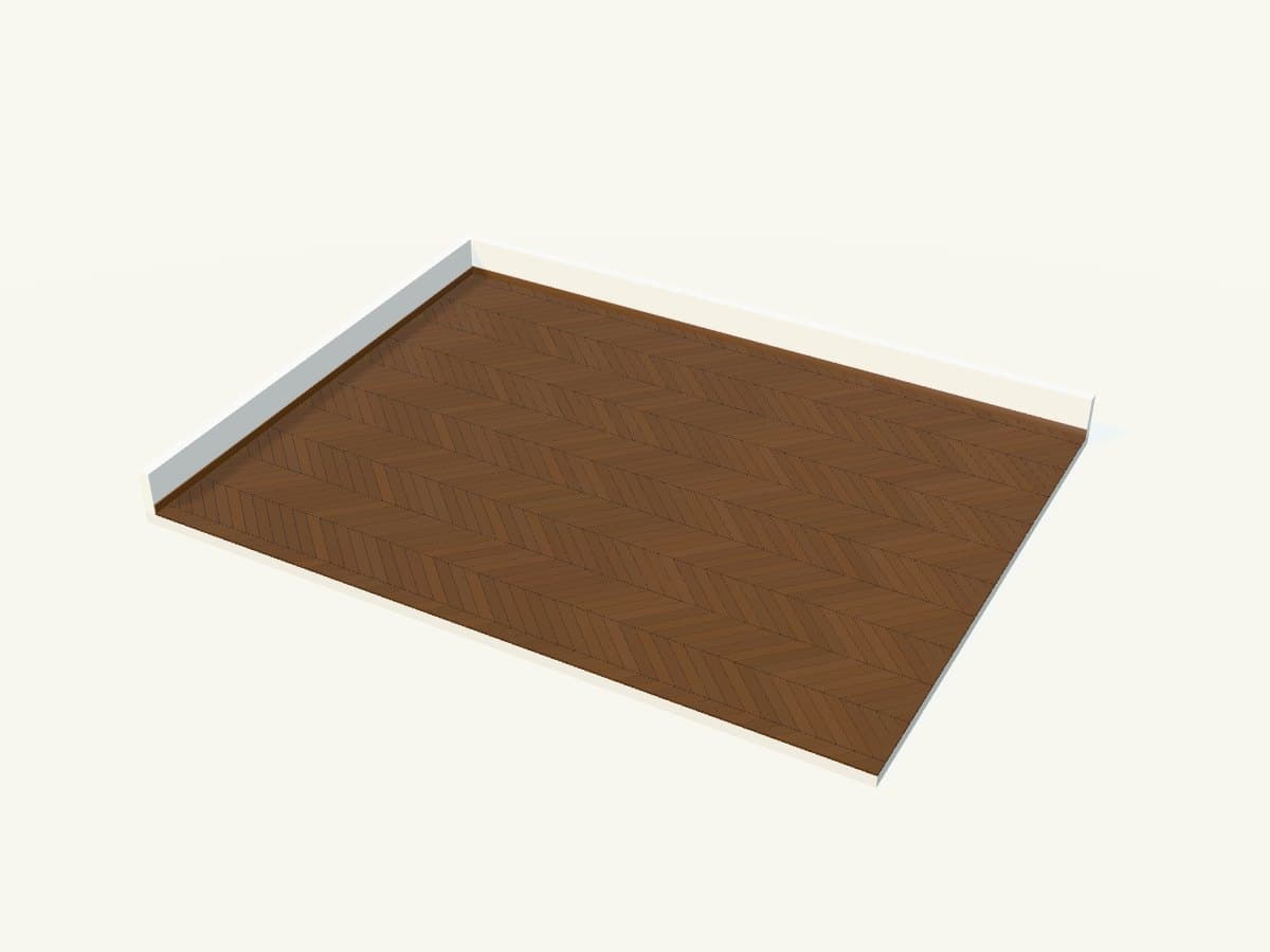 Rendu 3D indicatif : parquet point de hongrie.