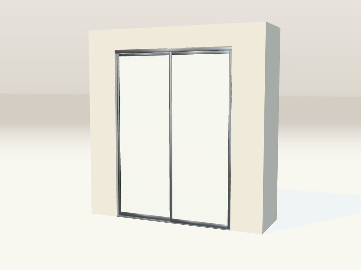 Rendu 3D indicatif : placard coulissant blanc.