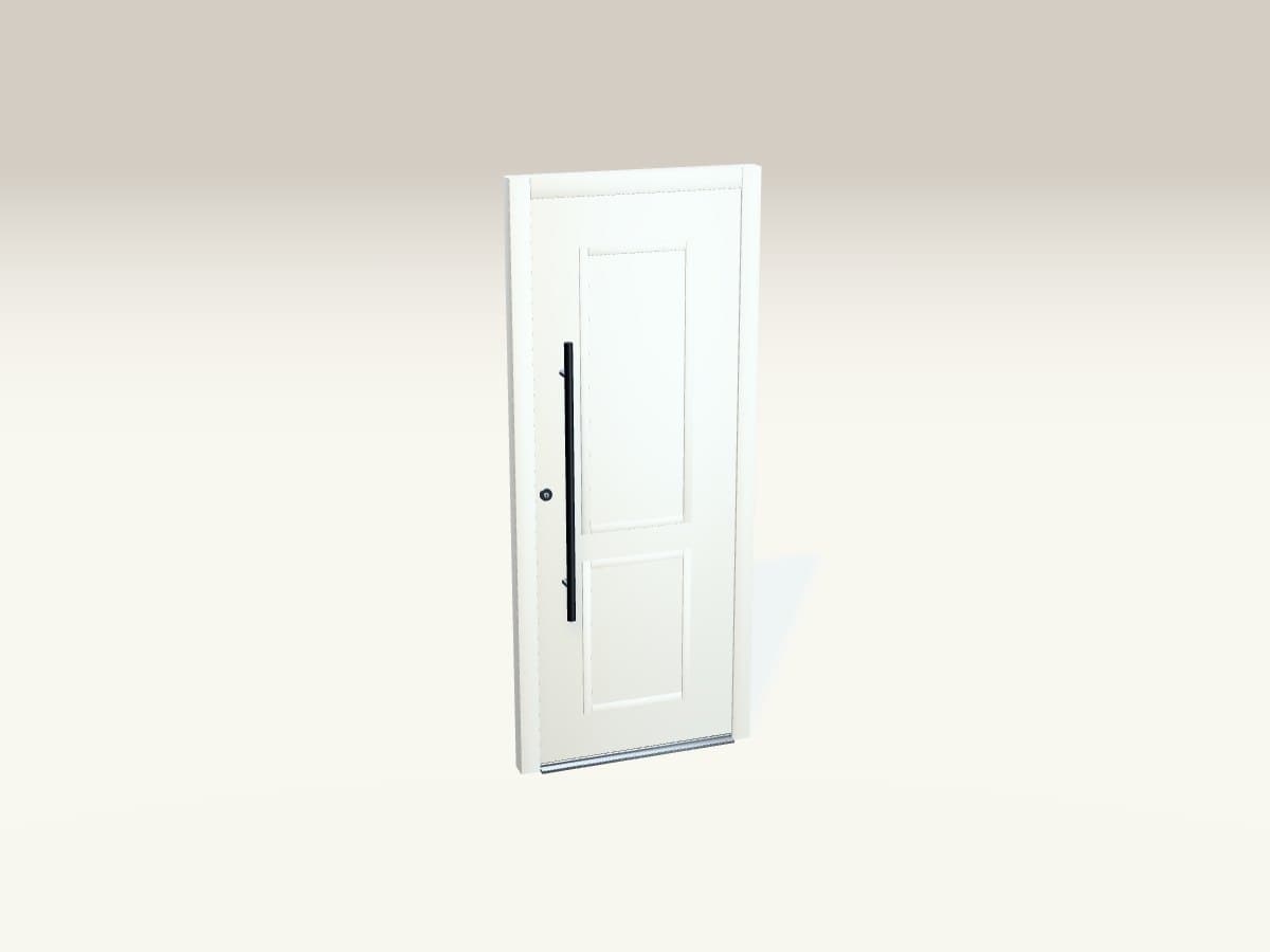 Rendu 3D indicatif : porte d'entrée acier pleine.