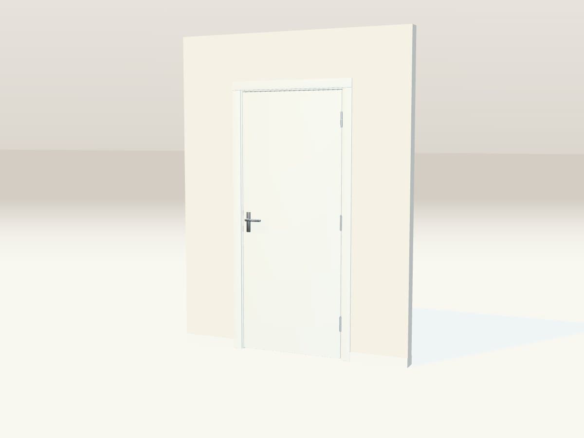 Rendu 3D indicatif : porte intérieure battante blanche.