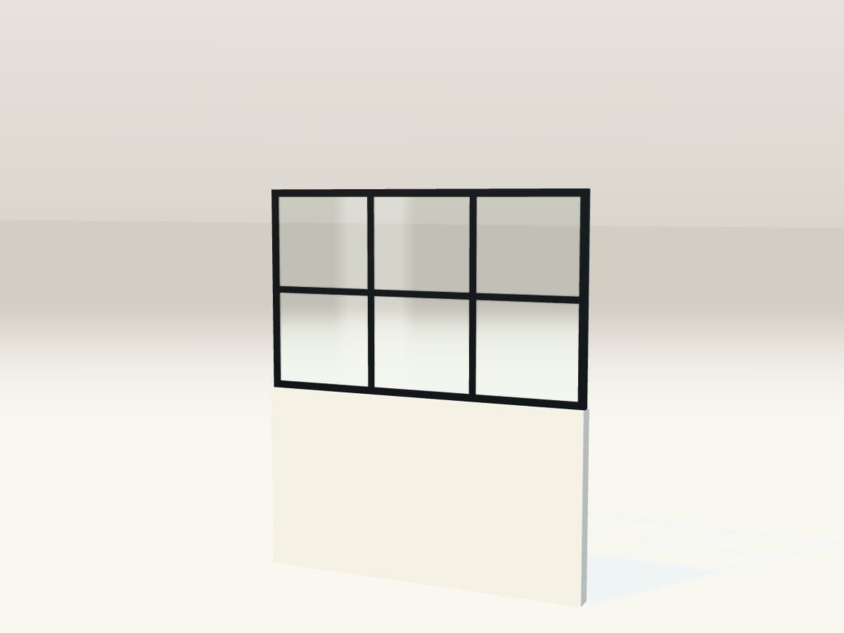 Rendu 3D indicatif : verrière d'atelier acier.