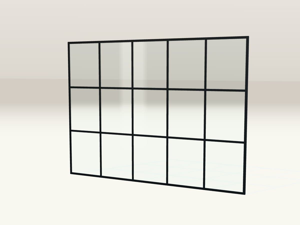 Rendu 3D indicatif : cloison vitrée atelier toute hauteur.